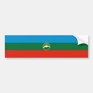 Flagge von Karatschai-Tscherkessien Autoaufkleber