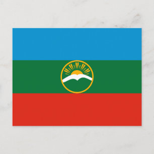 Flagge von Karatschai-Tscherkessien Postkarte