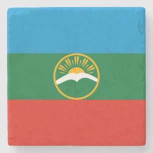 Flagge von Karatschai-Tscherkessien Steinuntersetzer