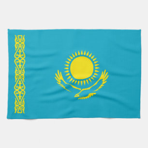 Flagge von Kasachstan Geschirrtuch