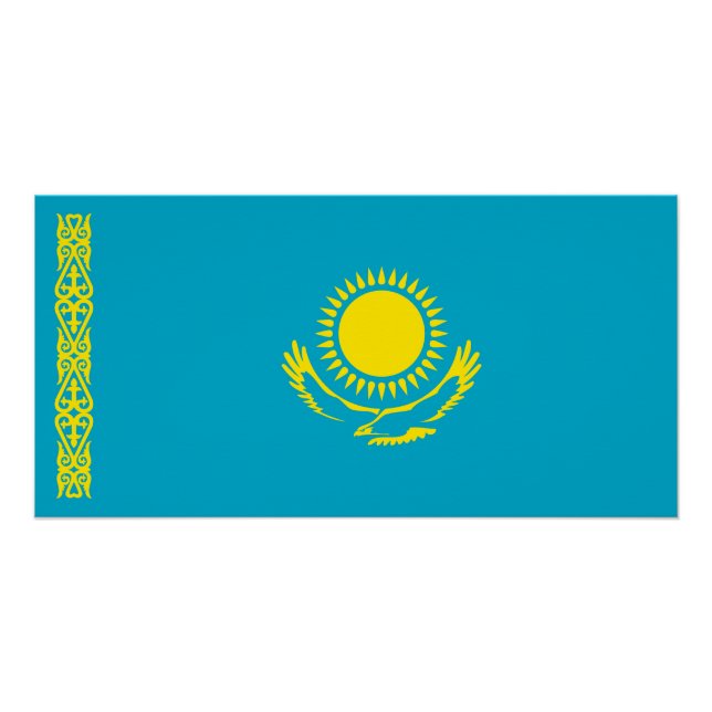 Flagge von Kasachstan Poster (Vorderseite)