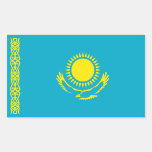 Flagge von Kasachstan Rechteckiger Aufkleber