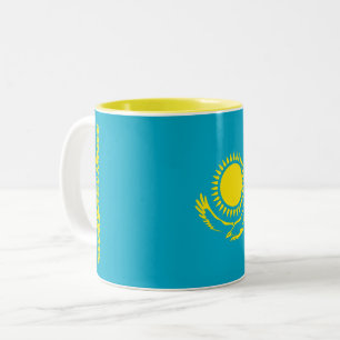 Flagge von Kasachstan Zweifarbige Tasse