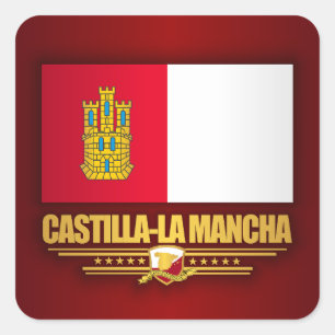 Flagge von Kastilien-La Mancha Quadratischer Aufkleber