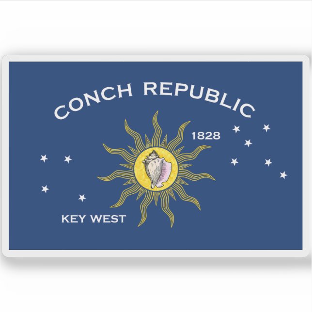 Flagge von Key West, Florida Aufkleber (Vorderseite)