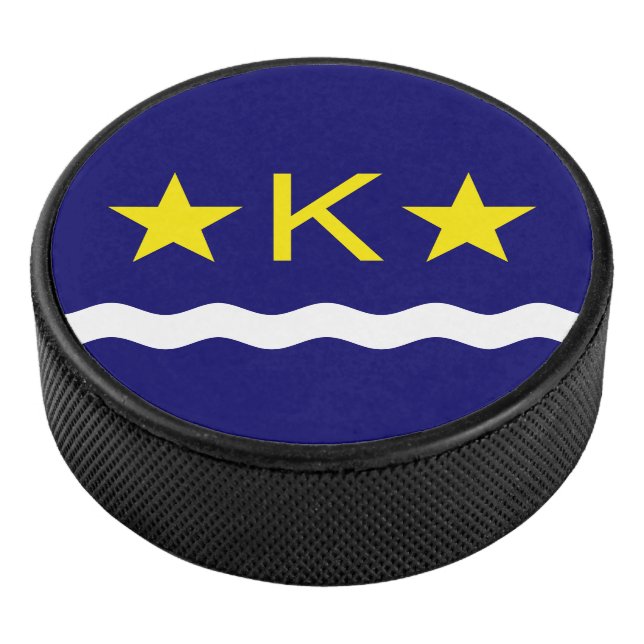 Flagge von Kinshasa, Kongo Hockey Puck (3/4)