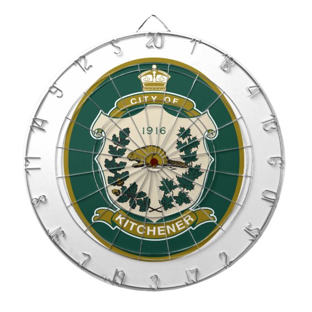 Flagge von Kitchener (Ontario, Kanada) Dartscheibe (vorne)