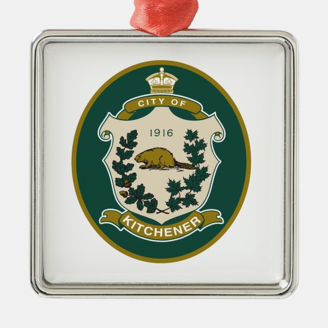 Flagge von Kitchener (Ontario, Kanada) Ornament Aus Metall (Vorne)
