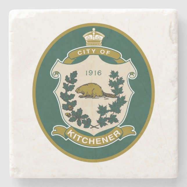 Flagge von Kitchener (Ontario, Kanada) Steinuntersetzer (Vorderseite)