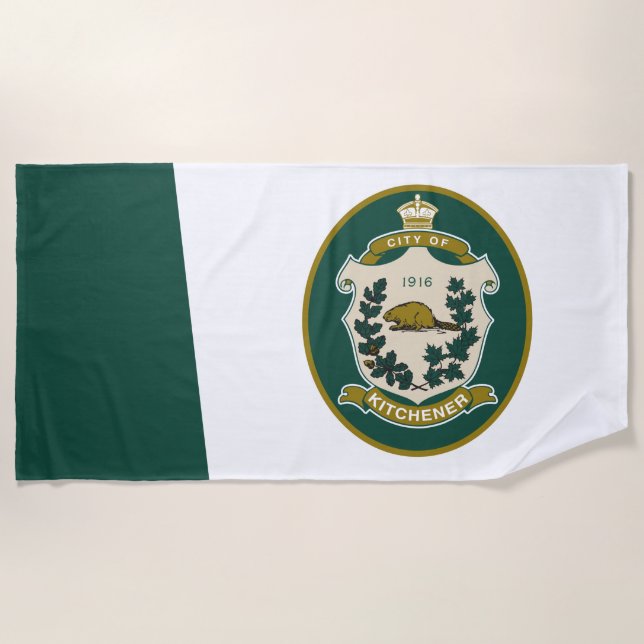 Flagge von Kitchener (Ontario, Kanada) Strandtuch (Vorderseite)