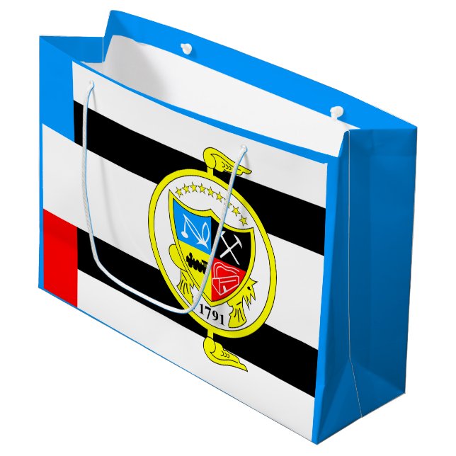 Flagge von Knoxville, Tennessee Große Geschenktüte (Vorderseite Schrägansicht)