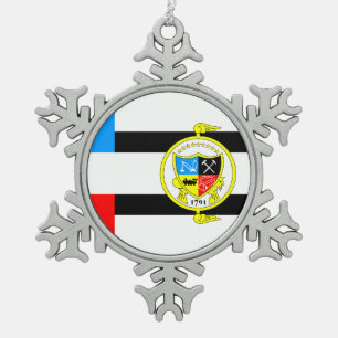 Flagge von Knoxville, Tennessee Schneeflocken Zinn-Ornament