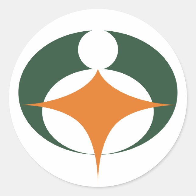 Flagge von Koga, Shiga, Japan Runder Aufkleber (Vorderseite)