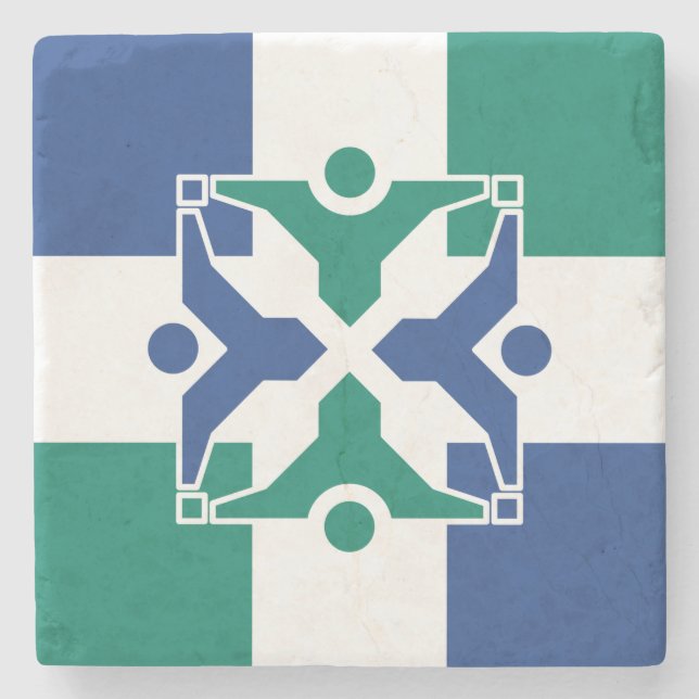 Flagge von Kolumbien (Missouri) Steinuntersetzer (Vorderseite)