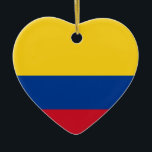 Flagge von Kolumbien, Republik von Kolumbien Keramik Ornament<br><div class="desc">Kolumbien, offiziell die Republik von Kolumbien, ist ein Land, das im Nordwesten von Südamerika aufgestellt wird, eingefaßt zum Nordwesten durch Panama; zum Osten durch Venezuela und Brasilien; zum Süden durch Ecuador und Peru; und er teilt Seegrenzen mit Costa Rica, Nicaragua, Honduras, Jamaika, Dominikanischer Republik und Haiti. Es ist eine einheitliche,...</div>