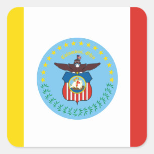 Flagge von Kolumbus, Ohio Quadratischer Aufkleber