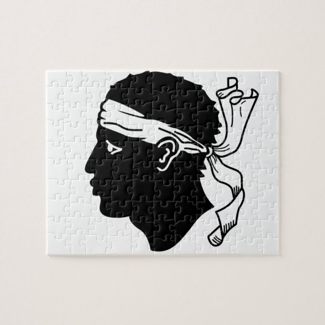 Flagge von Korsika Puzzle (Horizontal)