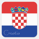 Kroatische Flagge, hrvatska zastava Quadratischer Aufkleber