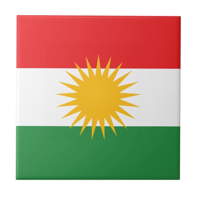 Flagge von Kurdistan (Alay Kurdistan oder Alaya Fliese (Vorderseite)