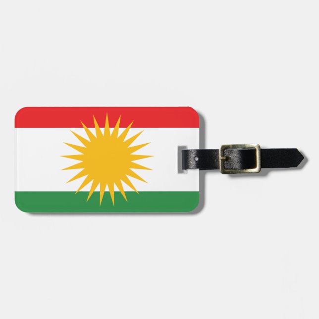 Flagge von Kurdistan (Alay Kurdistan oder Alaya Gepäckanhänger (Vorderseite horizontal)