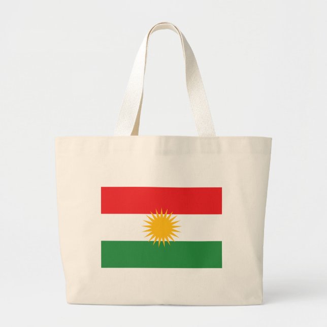 Flagge von Kurdistan; Kurde; Kurdisch Jumbo Stoffbeutel (Vorne)