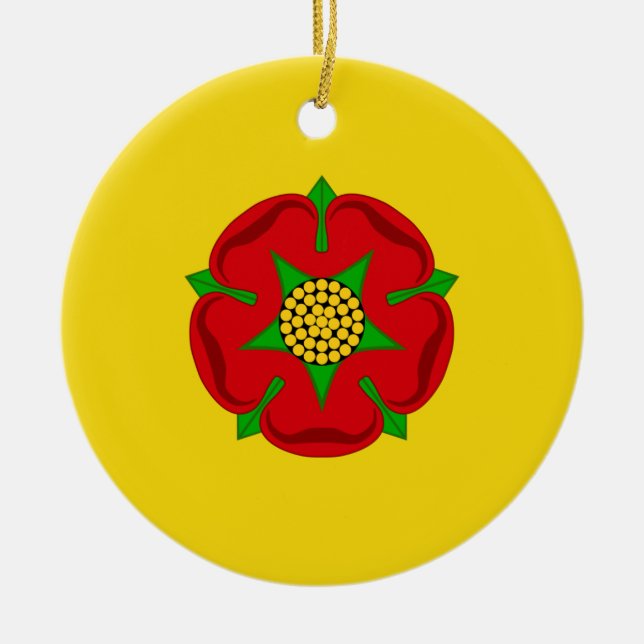 Flagge von Lancashire Keramik Ornament (Vorne)