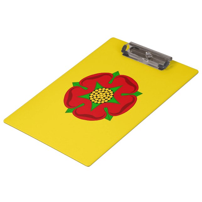 Flagge von Lancashire Klemmbrett (Schrägansicht)