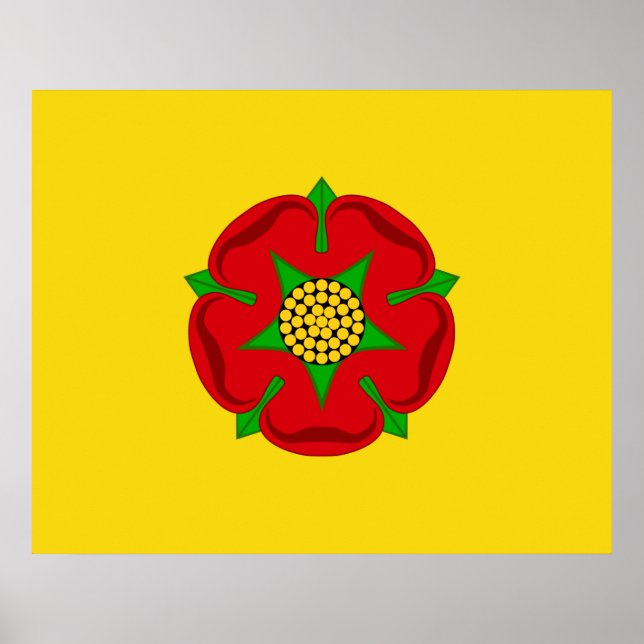 Flagge von Lancashire Poster (Vorne)