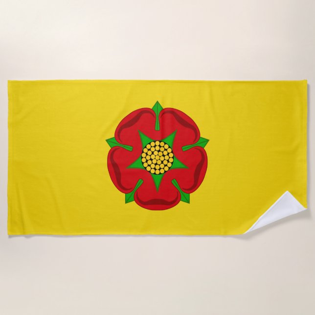 Flagge von Lancashire Strandtuch (Vorderseite)