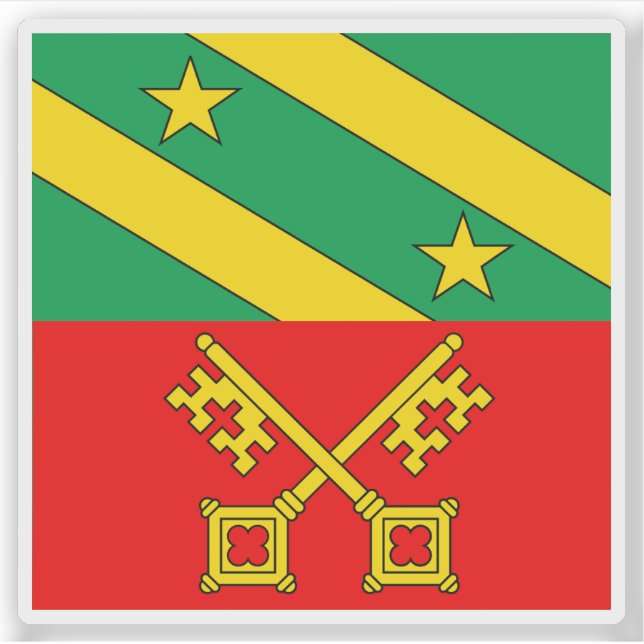 Flagge von Lancy, Schweiz Aufkleber (Vorderseite)