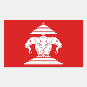 Flagge von Laos (1952-1975) - ທຸງຊາດ Rechteckiger Aufkleber