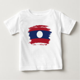 Flagge von Laos Baby T-shirt