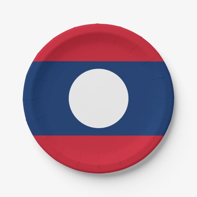 Flagge von Laos Pappteller (Vorderseite)