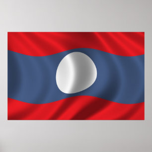 Flagge von Laos Poster