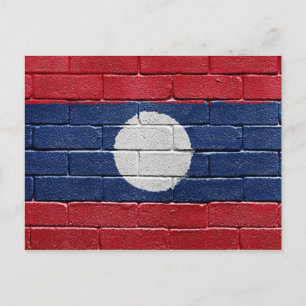 Flagge von Laos Postkarte