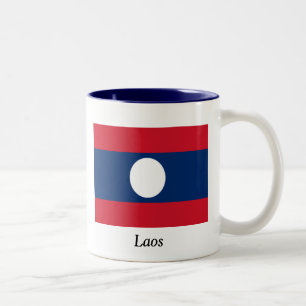 Flagge von Laos Zweifarbige Tasse
