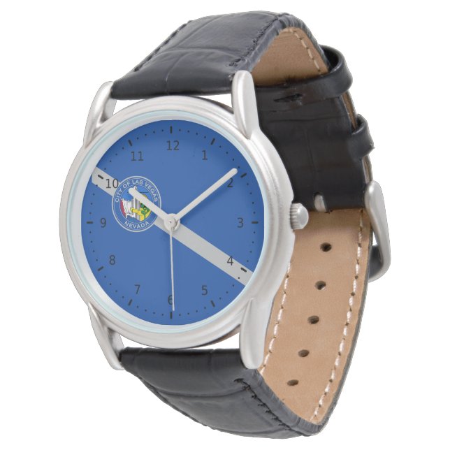 Flagge von Las Vegas, Nevada Armbanduhr (Schrägansicht)