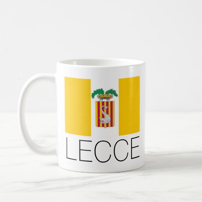 Flagge von Lecce, Apulien (Italien) Kaffeetasse (Links)