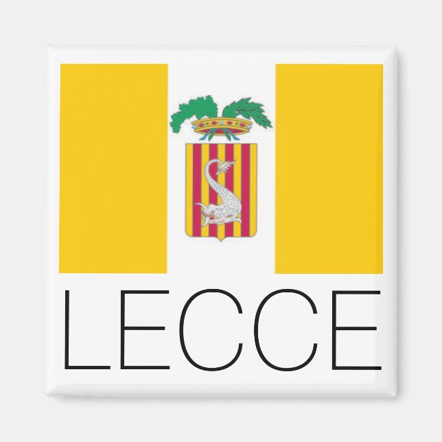 Flagge von Lecce, Apulien (Italien) Magnet (Vorne)