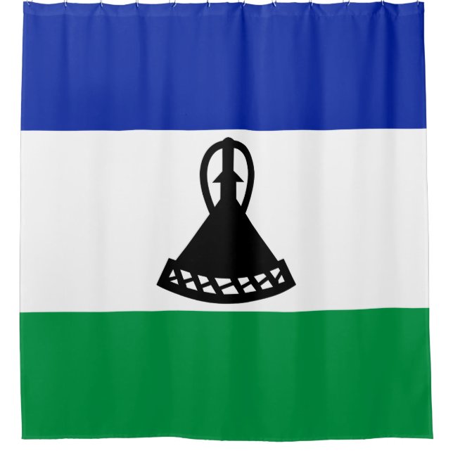 Flagge von Lesotho Duschvorhang (Vorderseite)