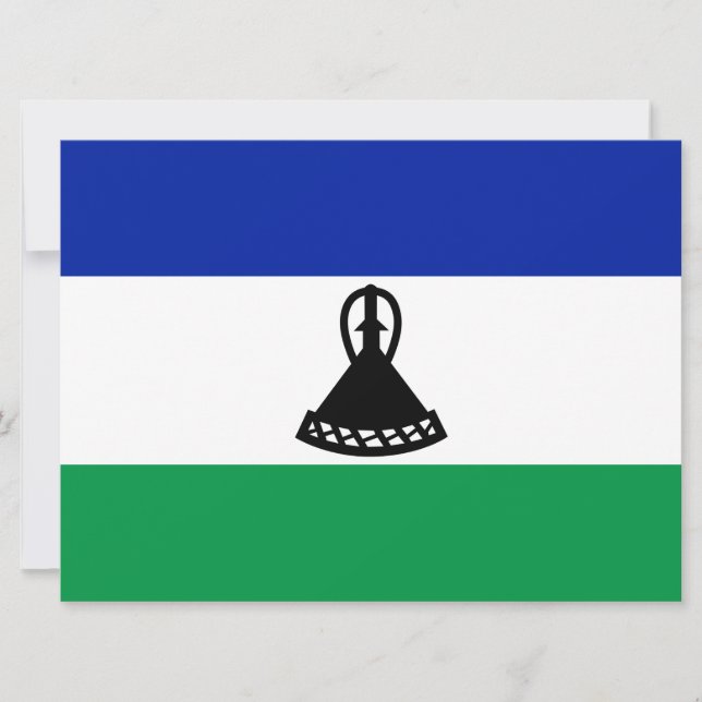 Flagge von Lesotho Karte (Vorderseite)