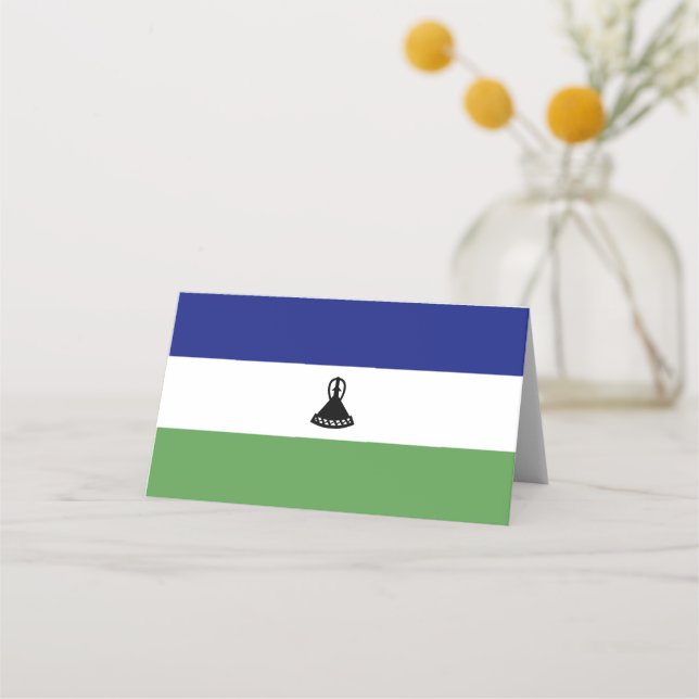 Flagge von Lesotho Platzkarte (Vorderseite)