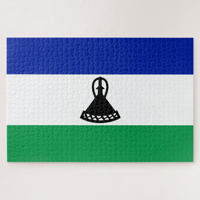 Flagge von Lesotho Puzzle (Horizontal)
