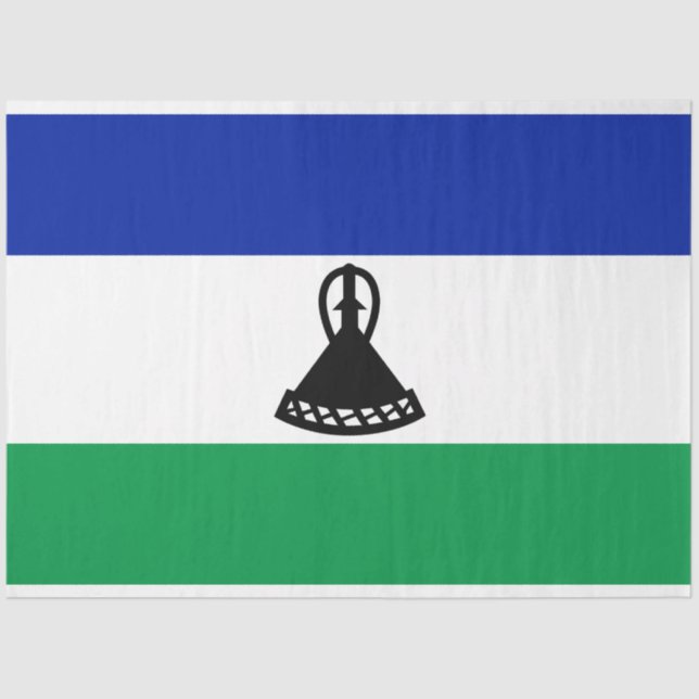 Flagge von Lesotho Seidenpapier (Vorderseite)
