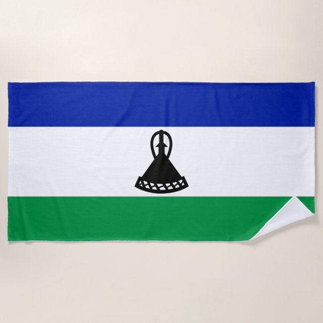 Flagge von Lesotho Strandtuch (Vorderseite)