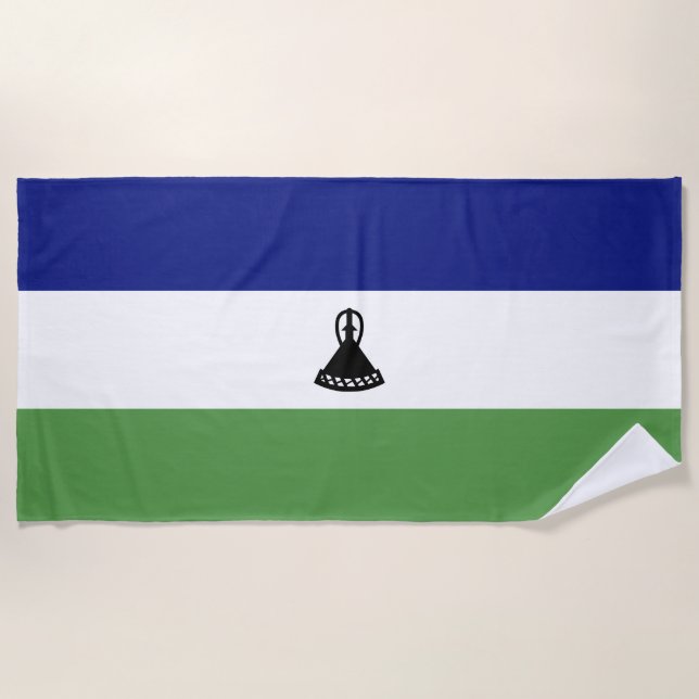 Flagge von Lesotho Strandtuch (Vorderseite)