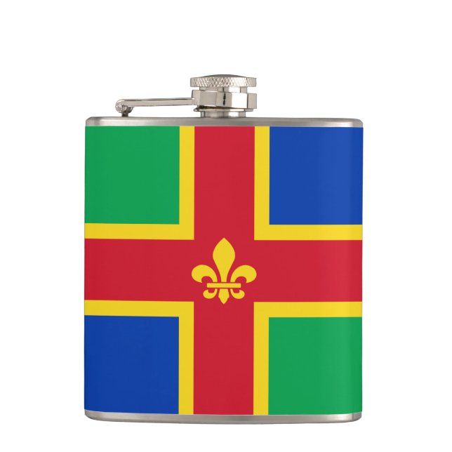 Flagge von Lincolnshire Hip Flask Flachmann (Vorderseite)