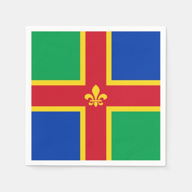 Flagge von Lincolnshire Napkins Serviette (Vorderseite)