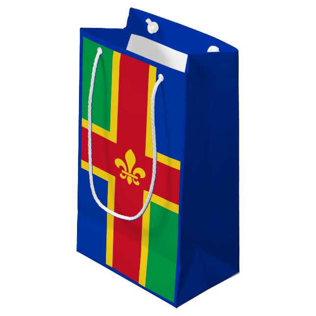 Flagge von Lincolnshire Small Geschenktasche Kleine Geschenktüte (Vorderseite Schrägansicht)