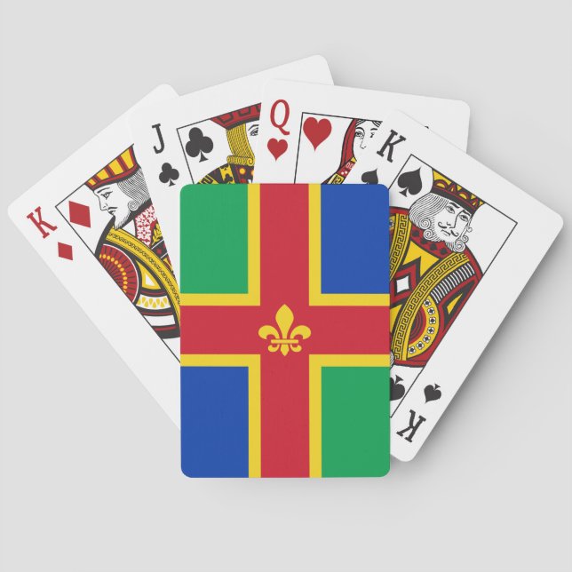 Flagge von Lincolnshire Spielkarten (Rückseite)